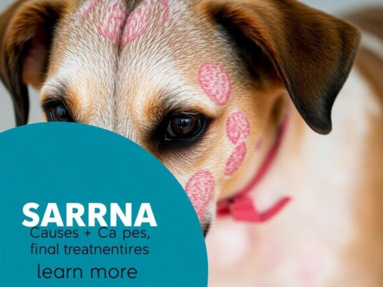 Cachorro com sarna e pele irritada.