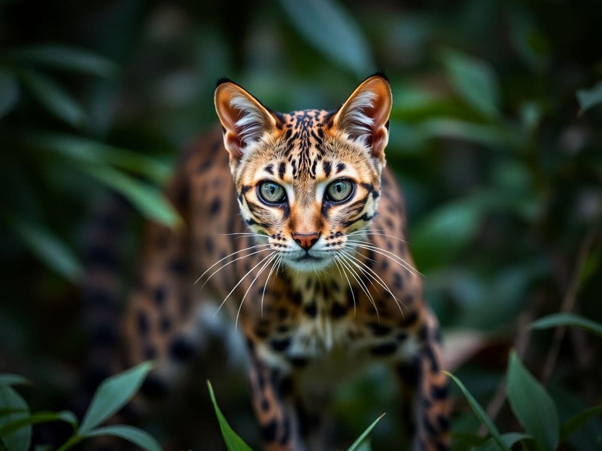 Gato do mato em seu habitat natural no Brasil.