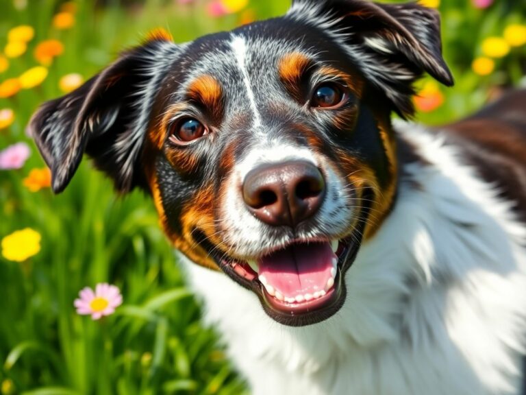Cachorro saudável em um ambiente natural alegre.