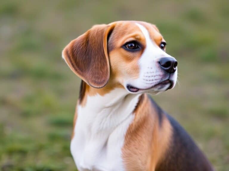 Imagem de um cachorro Beagle em ambiente natural.