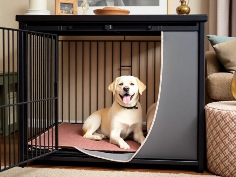 Cachorro feliz em uma grade moderna e confortável.